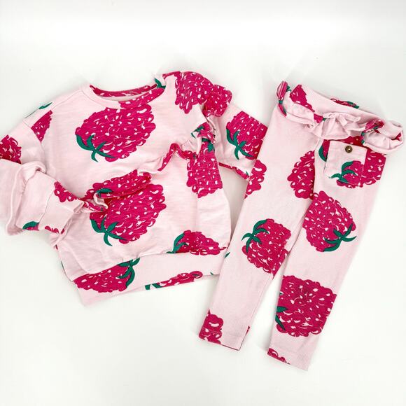 Jessica Simpson Girl Raspberry Sweatshirt Ribbed Legging Set 2T‎ - Picture 1 of 4